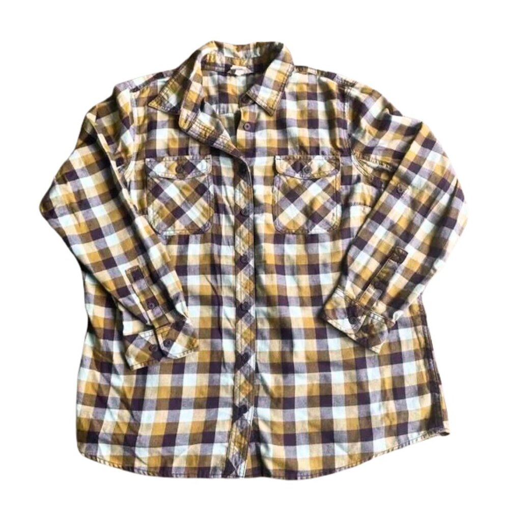 Duluth Trading Co Women's Free Swingin' Flannel Shirt 1X Plus